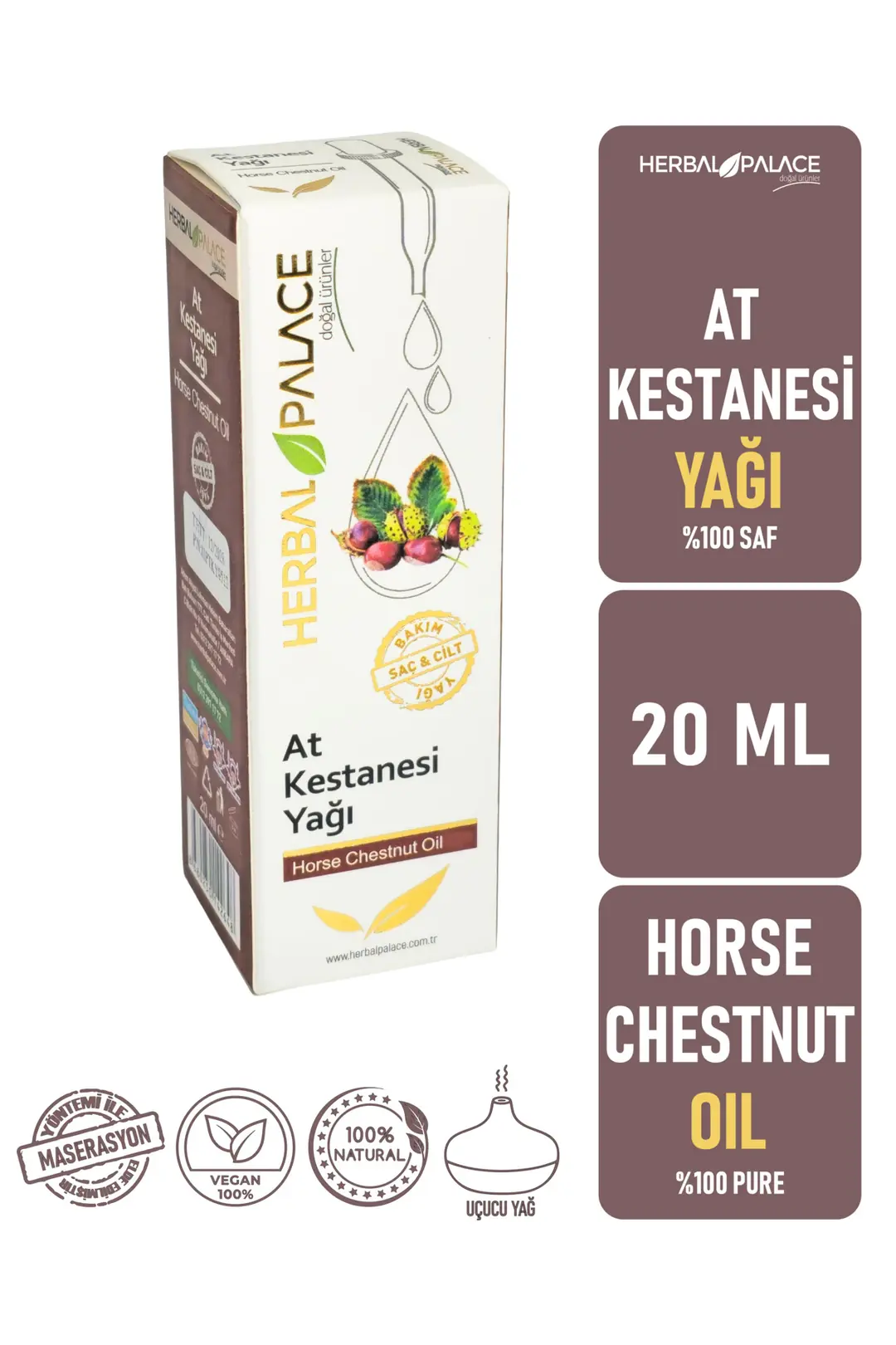 AT KESTANESİ YAĞI UÇUCU AROMATERAPİK YAĞ & 20 ML & %100 SAF VE DOĞAL
