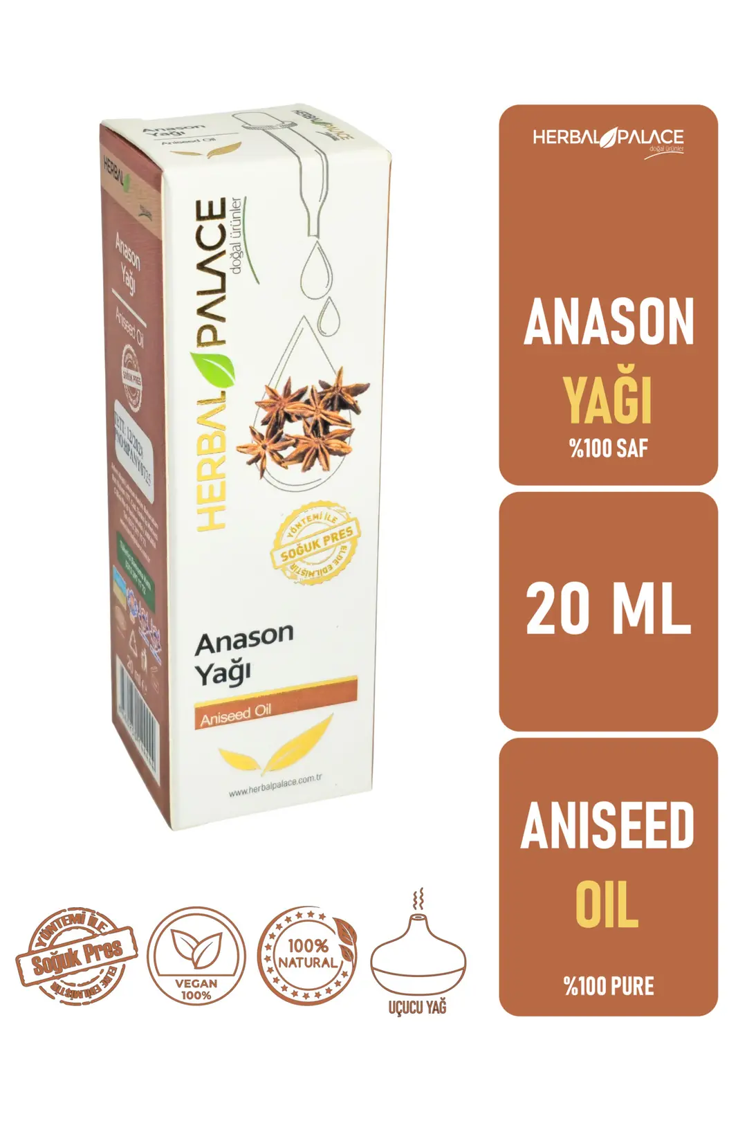 Anason Uçucu Yağı 20 ml & %100 Saf ve Doğal (Aniseed Oil)