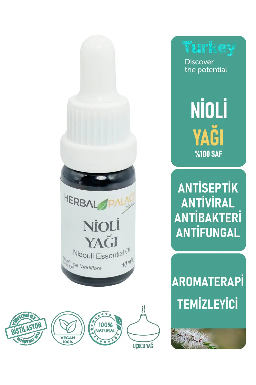 Nioli Yağı Uçucu 10 ml & %100 Saf ve Doğal (Niaouli Oil)