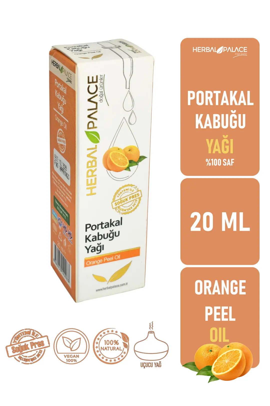 Portakal Kabuğu Yağı Uçucu 20 ml & %100 Saf ve Doğal (Orange Peel Oil)