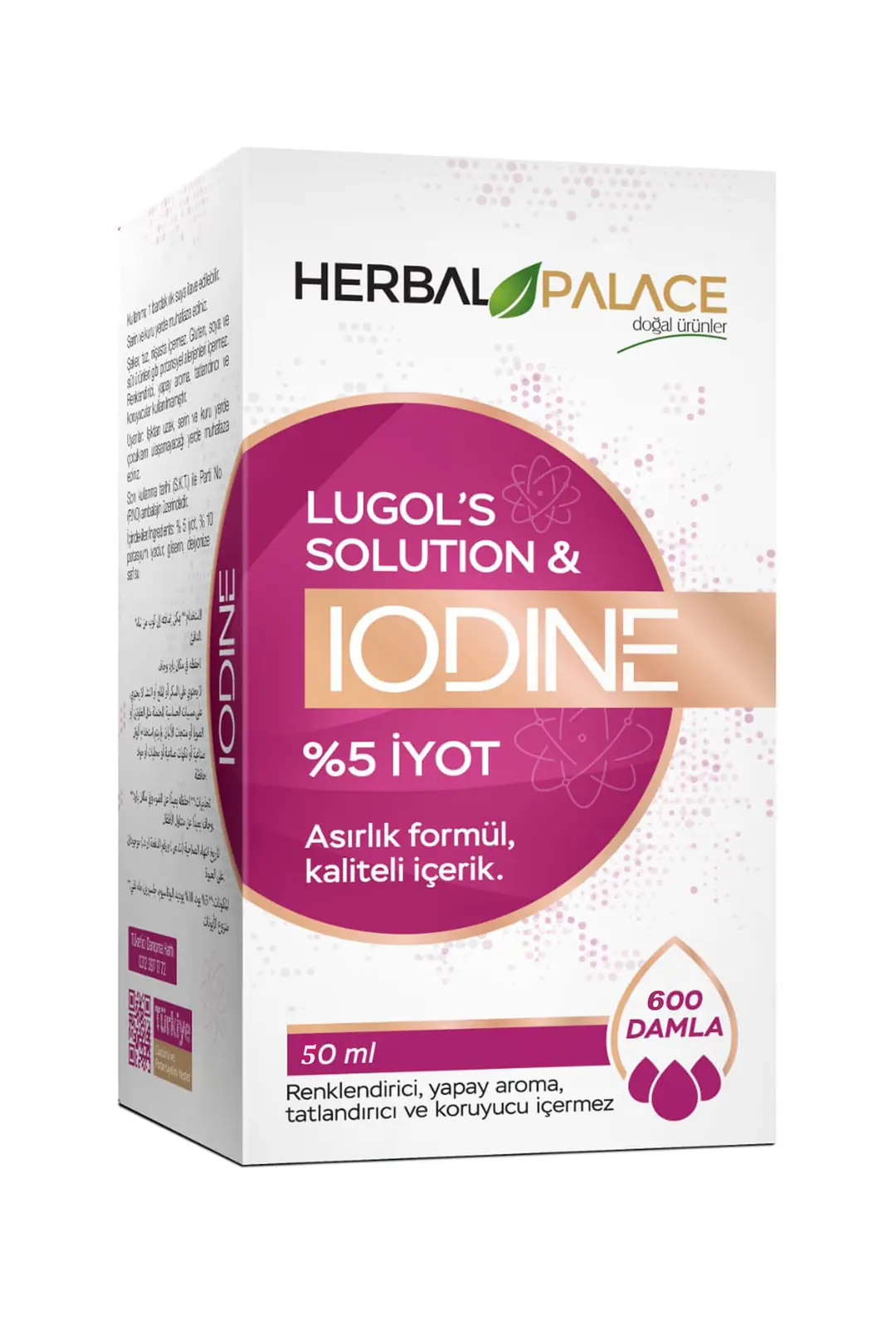 İyot Damlası %5 Lik 50 ml 600 damla , Lügols Iodine Solution, Saf Lügol Çözeltisi